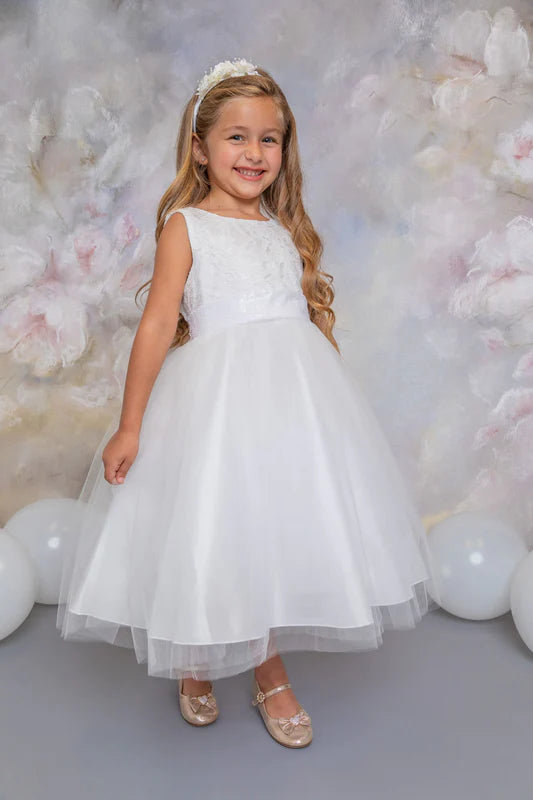 Lace Sequin Back V Dress