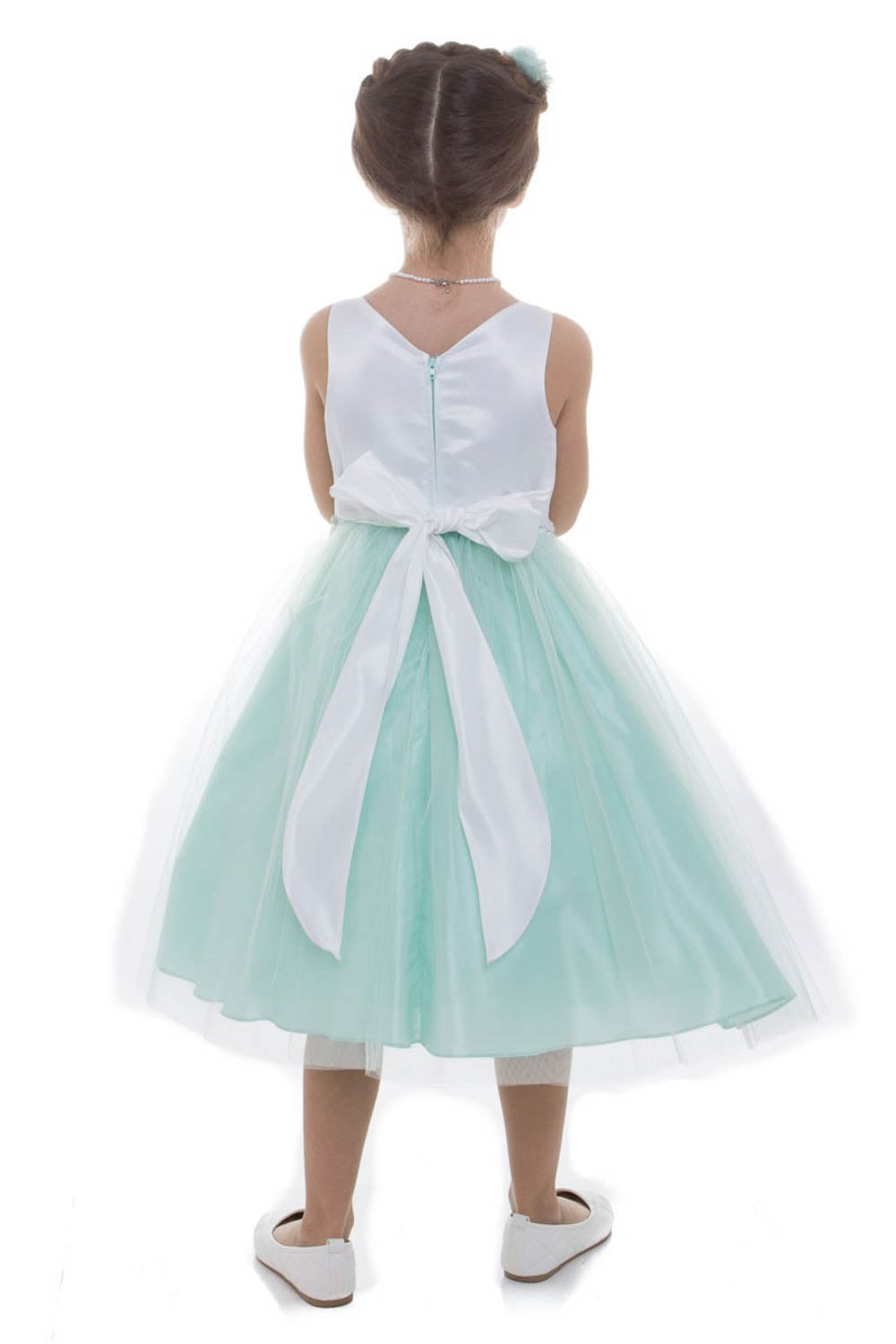Rhinestone-Satin top with Tulle Skirt