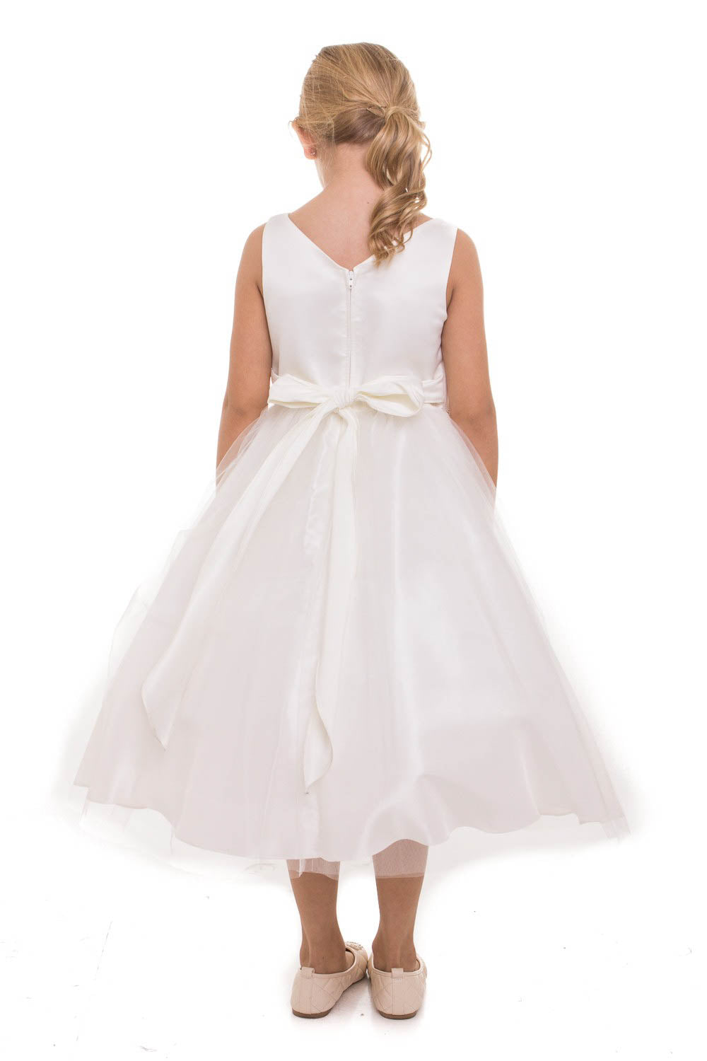 Rhinestone-Satin top with Tulle Skirt