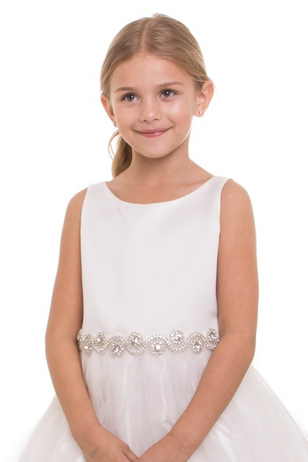 Rhinestone-Satin top with Tulle Skirt