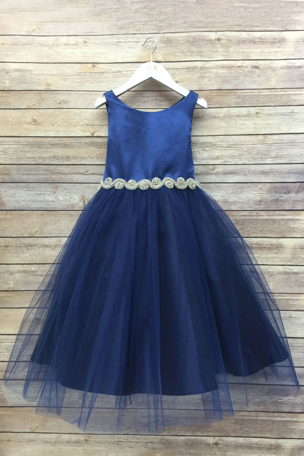 Rhinestone-Satin top with Tulle Skirt