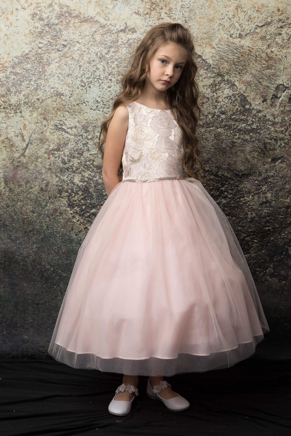 Floral Print Jacquard Top With Tulle Skirt Style #300