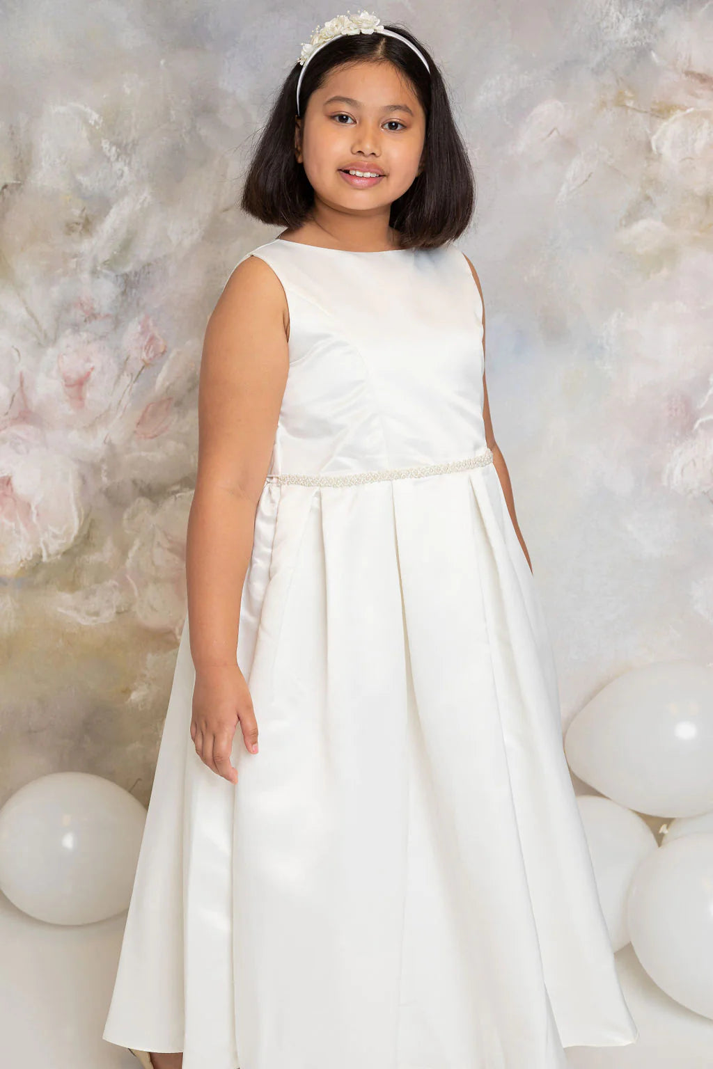 Classic Pleated Girl Dress White