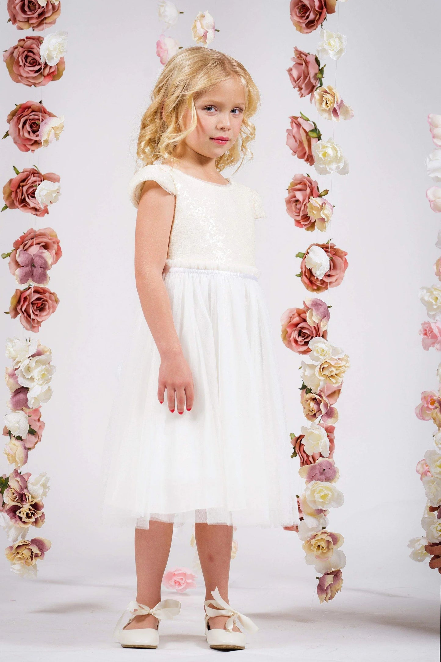 Sequin Mesh Pleated Dress