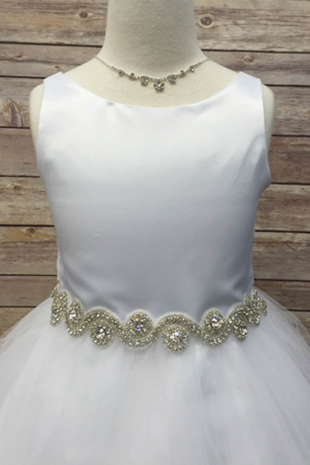 Rhinestone-Satin top with Tulle Skirt
