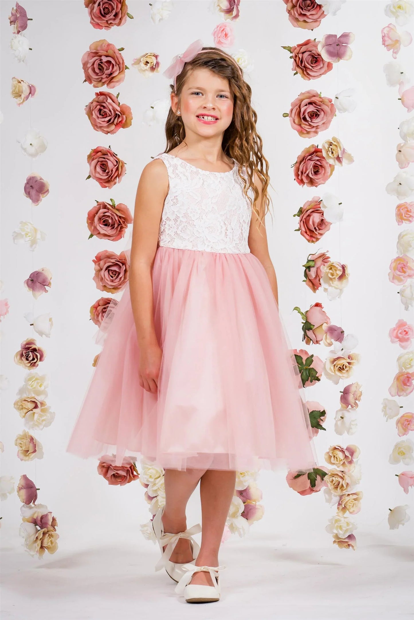 Lace Illusion Dress/Yellow