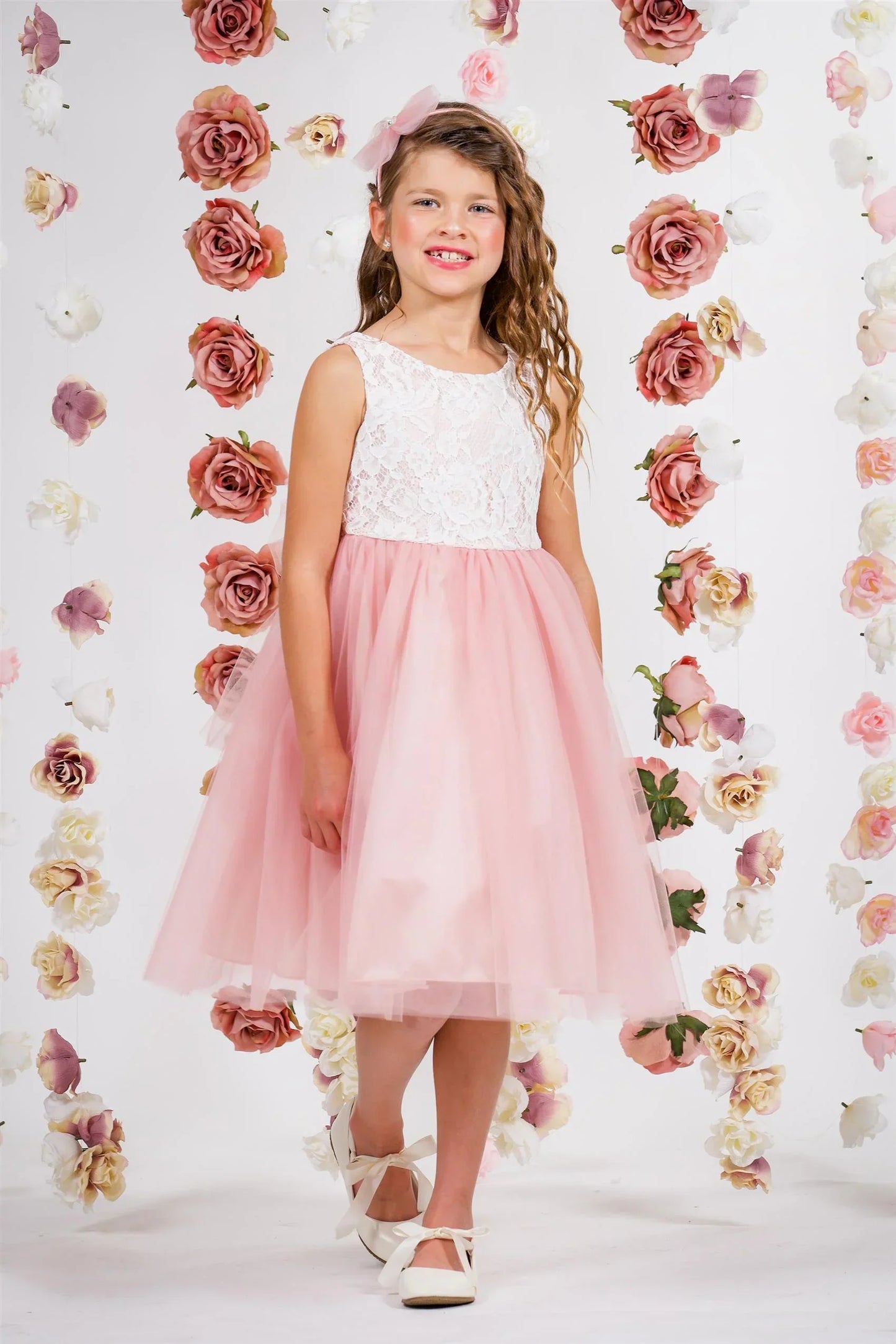 Lace Illusion Dress/Aqua