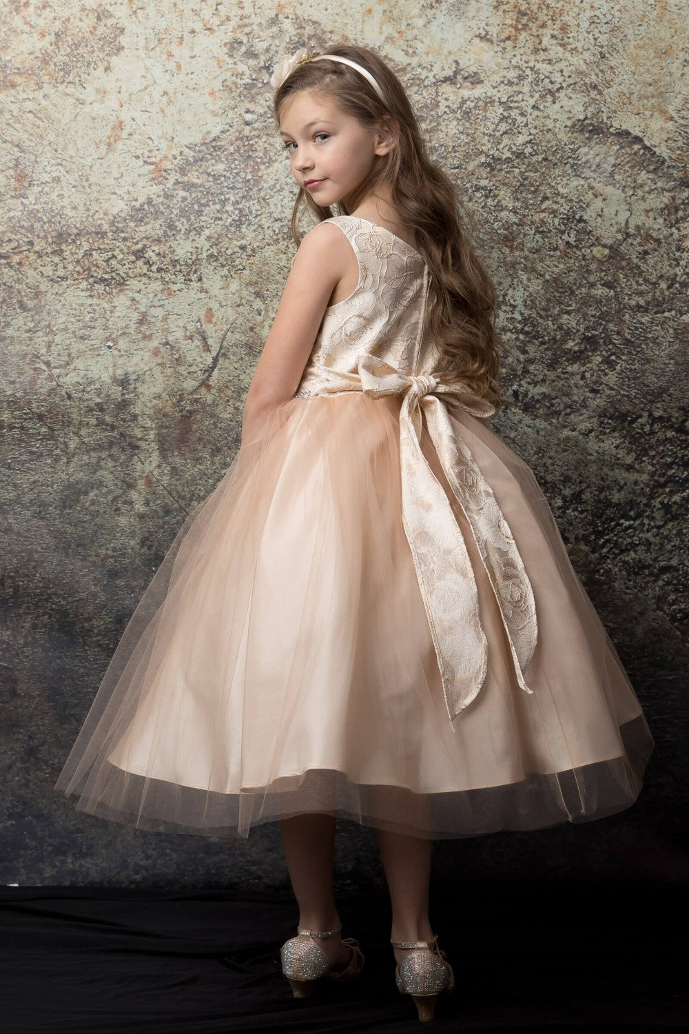 Floral Print Jacquard Top With Tulle Skirt Style #300