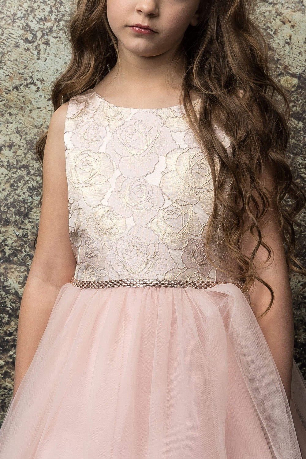 Floral Print Jacquard Top With Tulle Skirt Style #300