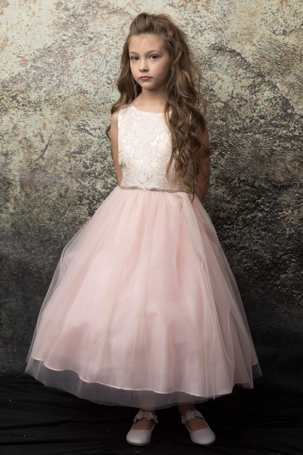 Floral Print Jacquard Top With Tulle Skirt Style #300