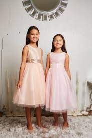Pink Iridescent Sequin Back V Bow Dress