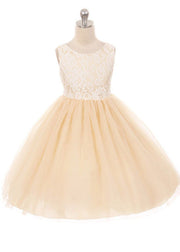 Sale! Lace Illusion Dress/Yellow