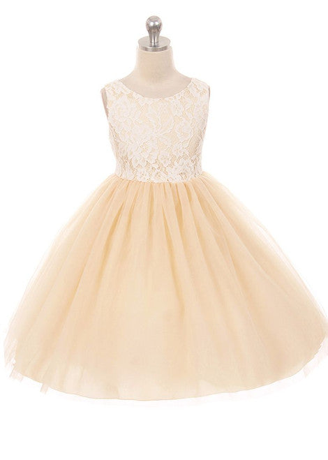 Sale! Lace Illusion Dress/Yellow