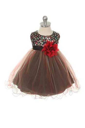 Style No. 328 Multi-Sequin Trio Color Tulle Dress