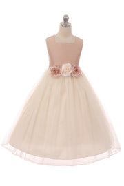 Style No. 428 Vintage Rose Satin Tulle Dress