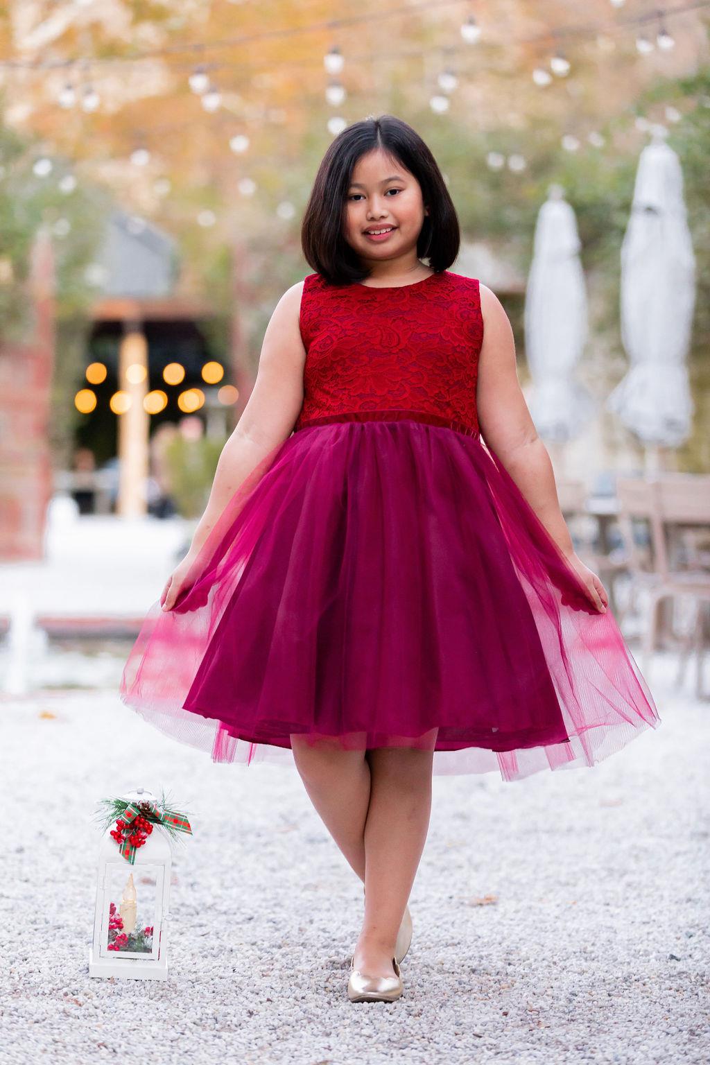 Style No. 528 Stretch Lace Tulle Dress (Plus Size)