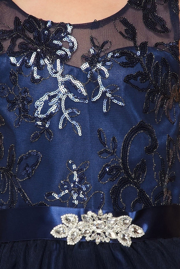 #5102 Beautiful illusion sequin lace dress,