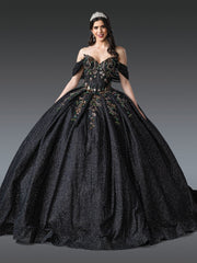 Luxurious Off-Shoulder Ball Gown Quinceañera Dress with Intricate Embroidery and Beaded Bodice Quinceanera Dress