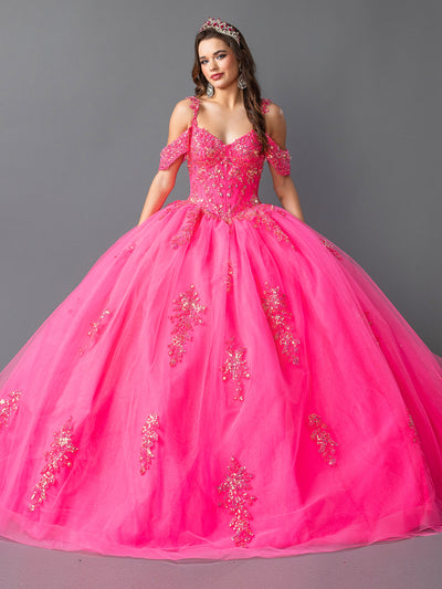Regal Ball Gown Quinceañera Dress with Embellished Bodice and Glittering Appliqués Quinceañera Dress