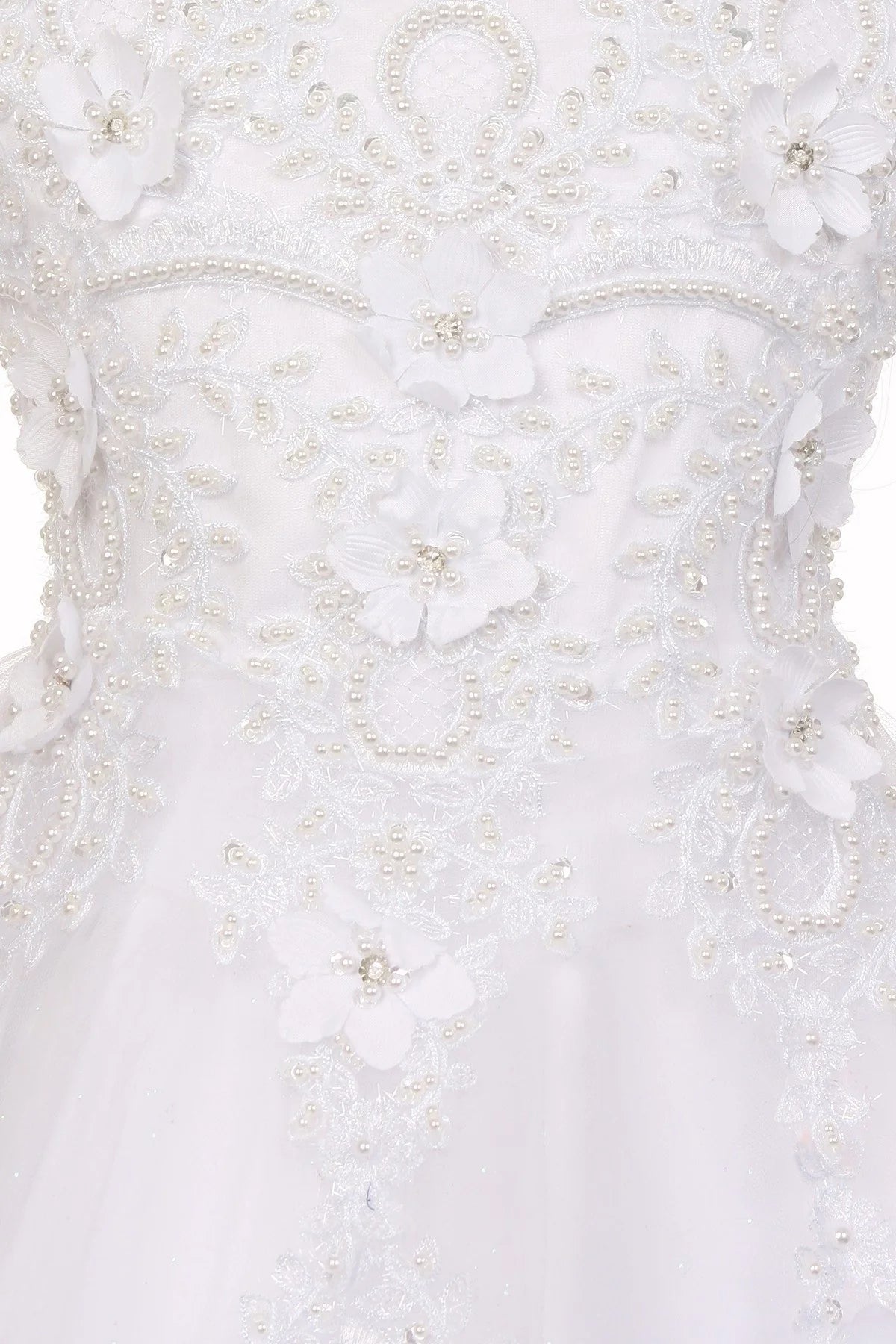 Style# 2012 Communion Dress flower lace tulle dress with pearls
