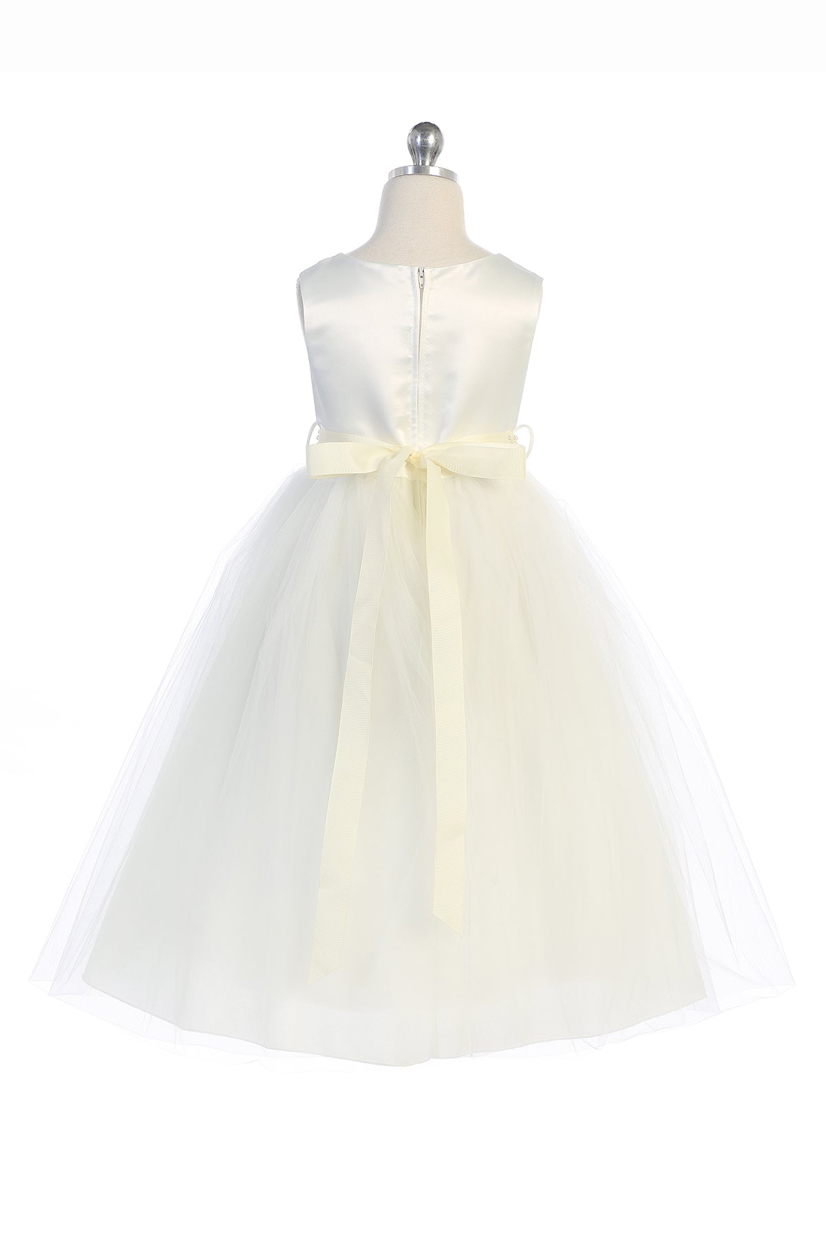 Style No. 411-S Pearl Rhinestone Satin Tulle Dress