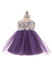 Style No. 414B Lace Illusion Baby Dress
