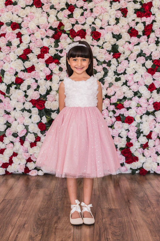 Style No. 486 3D Ruffle Glitter Skirt Dress