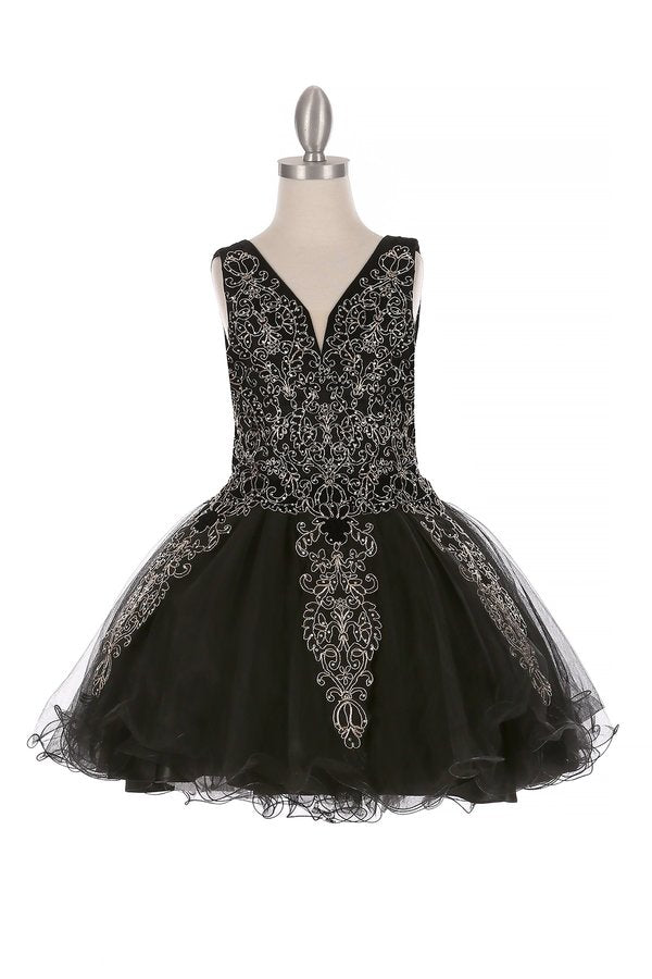 Style #5110 Elegant illusion tulle short dress