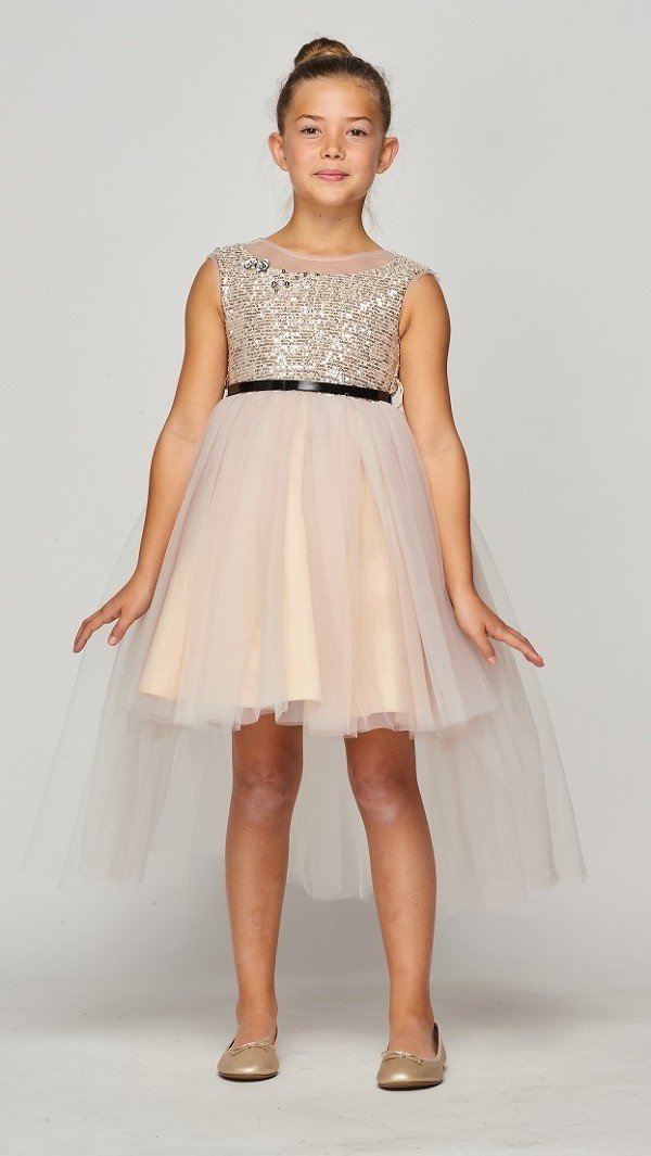 Style #5098 Cute & sassy sequin hi low dress