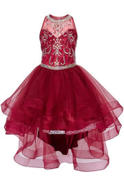 #5101 Party Dress with Halter neckline with pearls and jewel beaded, rhinestone and sequin bodice