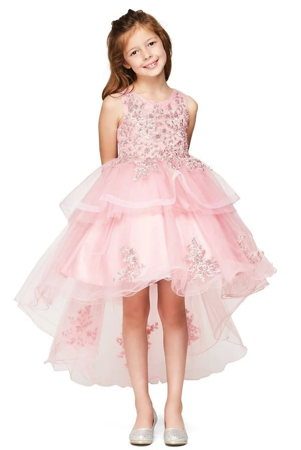 Elegant hand-crafted lace applique dress