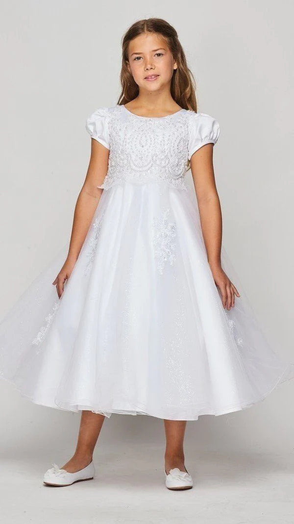 Style# 2011 Communion Dress flower lace tulle dress