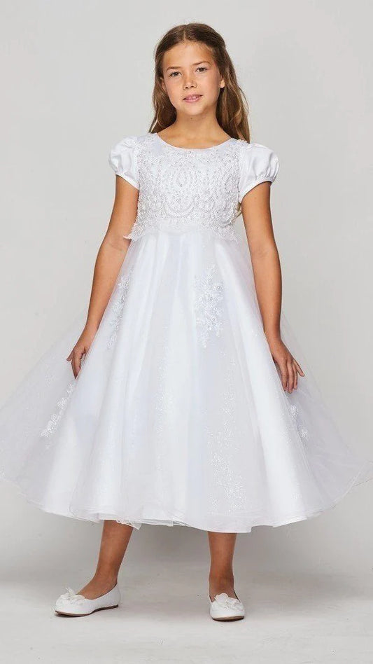 Style# 2011 Communion Dress flower lace tulle dress